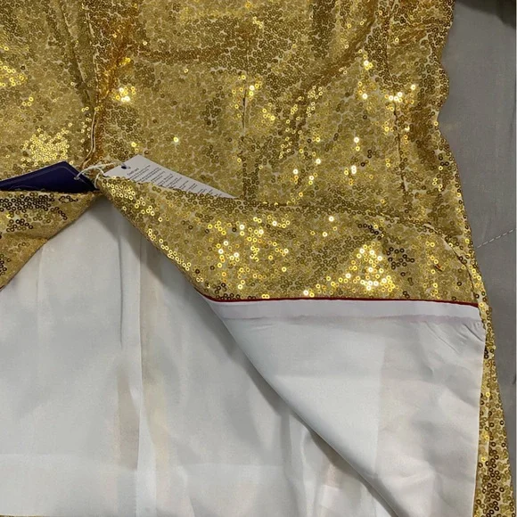 Gold Sequined Women's Pantsuit Jacket Pants Size Large NWT Fully Lined - Picture 7 of 16